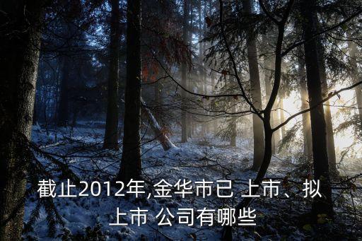 截止2012年,金華市已 上市、擬 上市 公司有哪些
