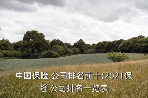 中國保險(xiǎn) 公司排名前十(2021保險(xiǎn) 公司排名一覽表