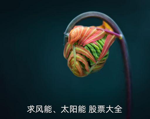 求風(fēng)能、太陽能 股票大全