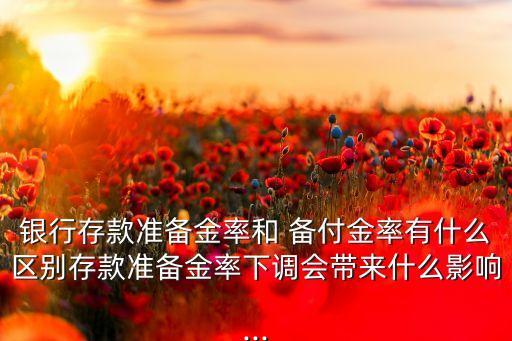 銀行存款準備金率和 備付金率有什么區(qū)別存款準備金率下調(diào)會帶來什么影響...