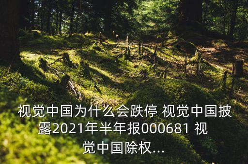  視覺中國為什么會跌停 視覺中國披露2021年半年報000681 視覺中國除權(quán)...