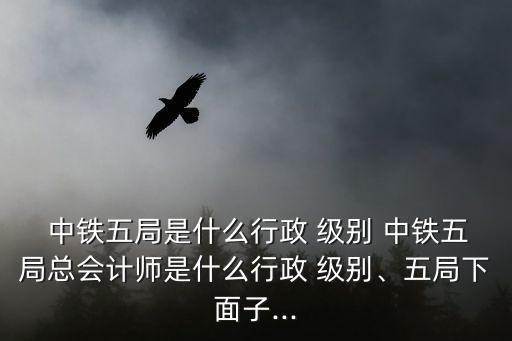  中鐵五局是什么行政 級別 中鐵五局總會(huì)計(jì)師是什么行政 級別、五局下面子...