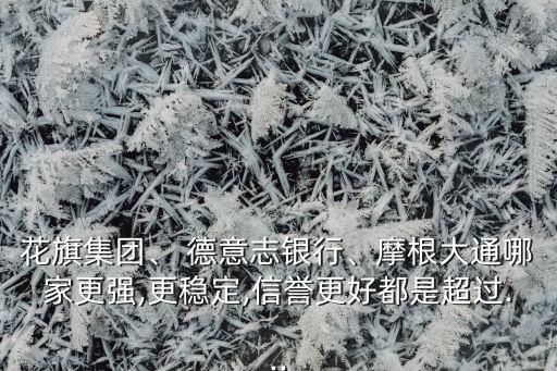 花旗集團(tuán)、 德意志銀行、摩根大通哪家更強(qiáng),更穩(wěn)定,信譽(yù)更好都是超過...