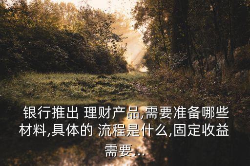  銀行推出 理財(cái)產(chǎn)品,需要準(zhǔn)備哪些材料,具體的 流程是什么,固定收益需要...