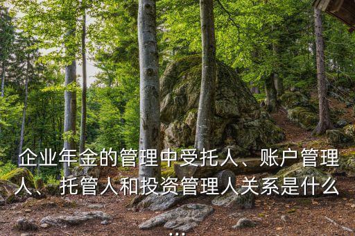  企業(yè)年金的管理中受托人、賬戶管理人、 托管人和投資管理人關系是什么...