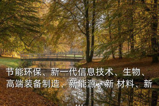 節(jié)能環(huán)保、新一代信息技術、生物、 高端裝備制造、新能源、新 材料、新...